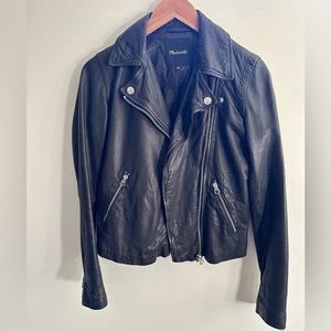 Madewell Women’s Washed Leather Jacket Black XS